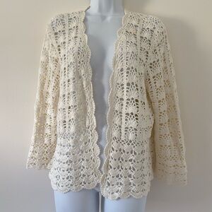 Cream Crochet Sweater
